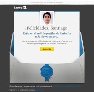 10% de perfiles más visitados en Linkedin